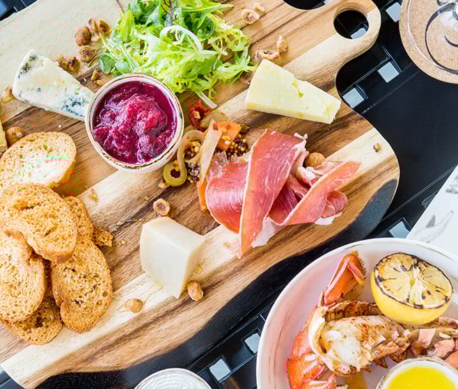 A charcuterie board